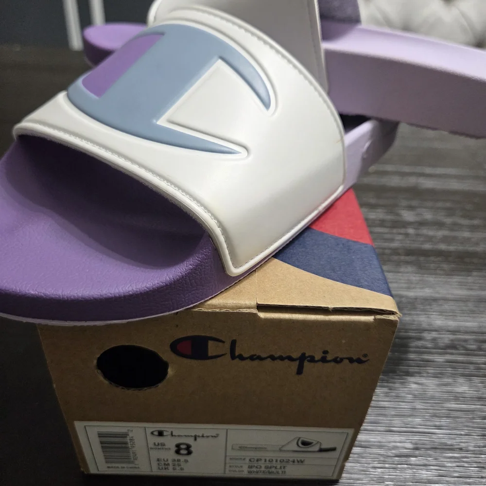 Champion Lilac & White Slide Sandals - Picture 8 of 9